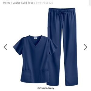 Size XS Navy Scrub Top and Bottoms